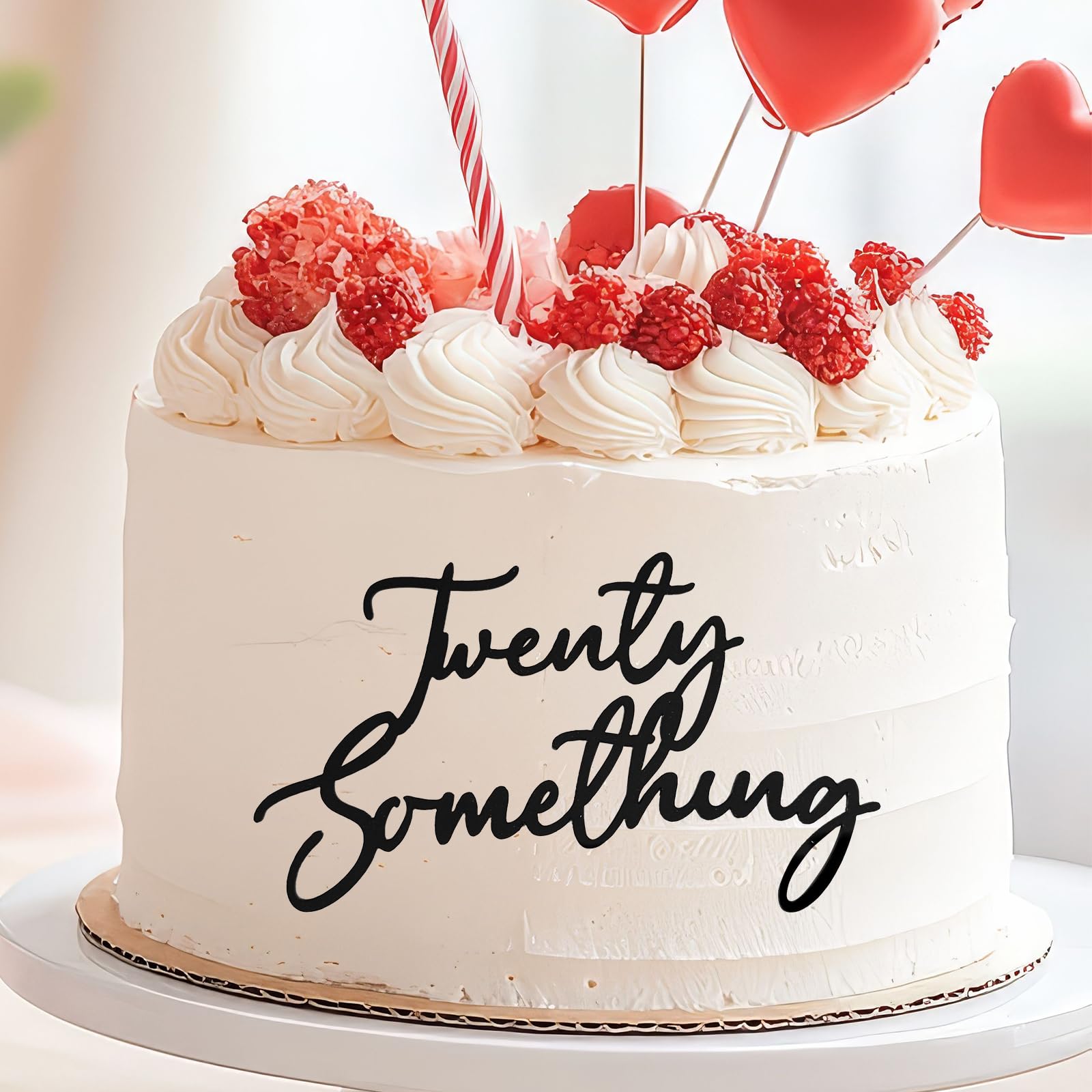Amazon.com: Twenty Something Cake Topper, Mirror Black Acrylic